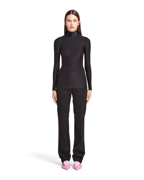 Prada: Black Jersey Turtleneck 